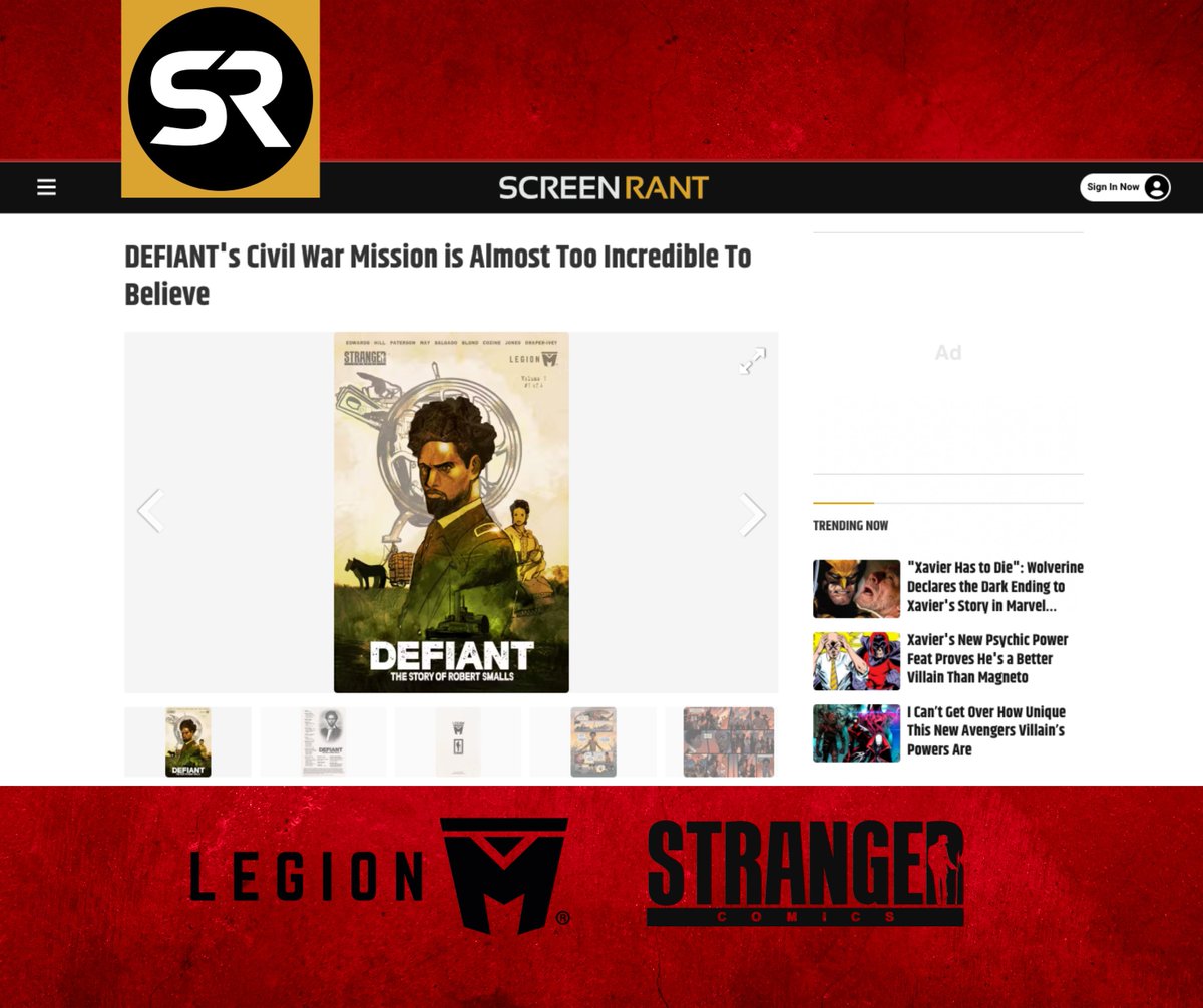 LegionM (@legionmofficial) on Twitter photo Breaking News! The <a href="/defiant_project/">Defiant: The Story of Robert Smalls</a> launch is just a few days away. Get ready to dive into the captivating story of #RobertSmalls and join us on this incredible journey. Special thanks to the team at <a href="/screenrant/">Screen Rant</a> for featuring our project. Stay tuned for more updates! #ComicBook Breaking News! The <a href="/defiant_project/">Defiant: The Story of Robert Smalls</a> launch is just a few days away. Get ready to dive into the captivating story of #RobertSmalls and join us on this incredible journey. Special thanks to the team at <a href="/screenrant/">Screen Rant</a> for featuring our project. Stay tuned for more updates! #ComicBook