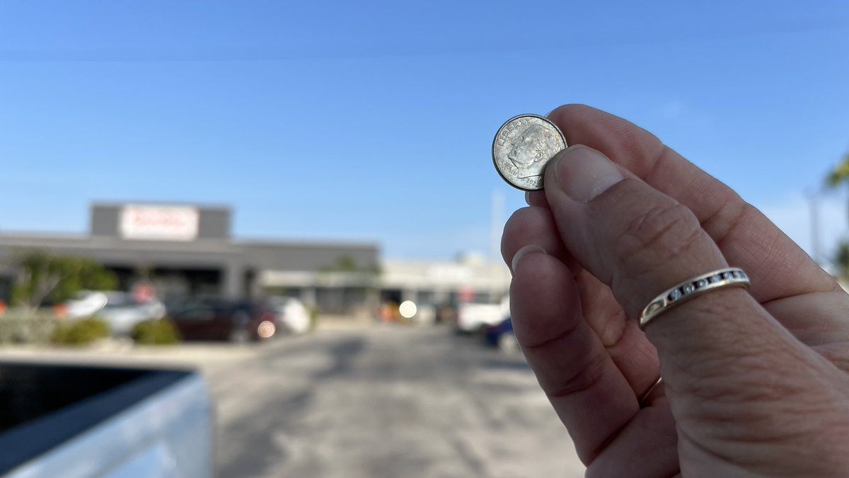 Quittin time and a shiny dime! #luckymoney There's my sign! #keywestblessed