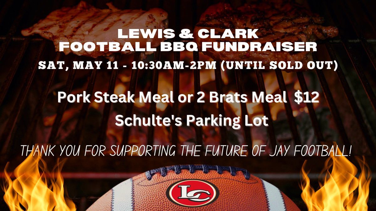 Don’t forget to stop by Schulte’s tomorrow to get a meal to support LC Football! 🏈 Venmo will be accepted!