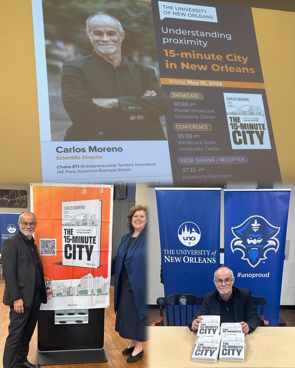 Pr Carlos Moreno | IAE-Paris Sorbonne (@carlosmorenofr) on Twitter photo In a few moments, <a href="/CatAG74/">Catherine Gall</a> and I will be giving the keynote speech at the University of New Orleans, UNO
Thank you for the warm welcome🙏🏻
#HappyProximity #15MinuteCityWileyBook In a few moments, <a href="/CatAG74/">Catherine Gall</a> and I will be giving the keynote speech at the University of New Orleans, UNO
Thank you for the warm welcome🙏🏻
#HappyProximity #15MinuteCityWileyBook
