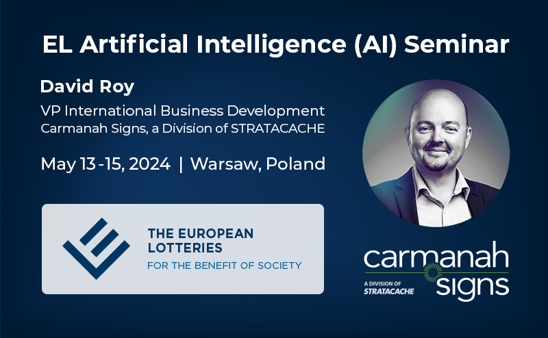 CarmanahSigns's tweet photo. The one and only David Roy will be in Warsaw next week for the @EuropeLotteries Artificial Intelligence Seminar, hosted by Totalizator Sportowy. Send us a message if you’re interested in leveraging technology to enhance the player experience at retail and would like to connect! https://t.co/HajQ9ePxts