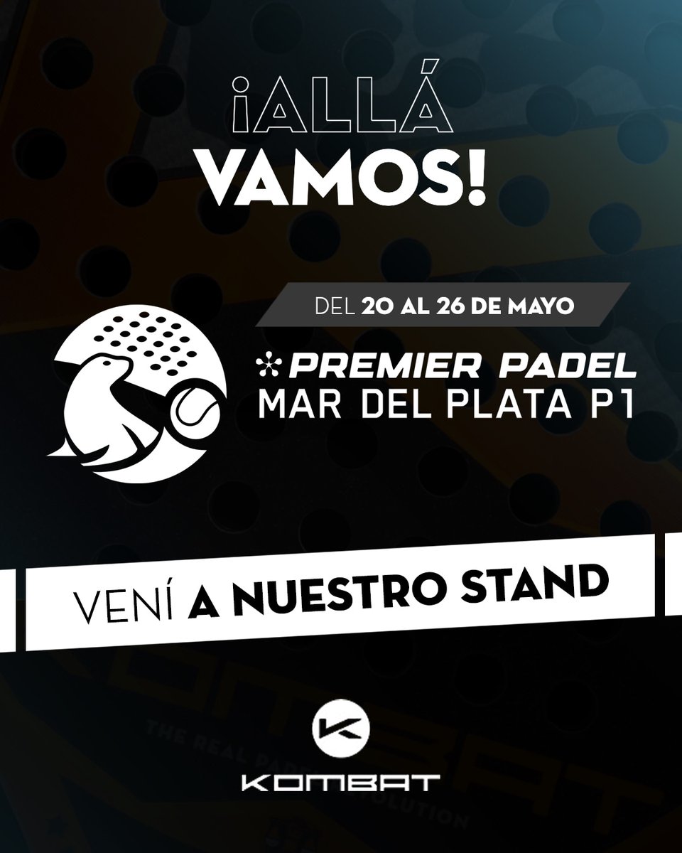 Nos vemos en Mar Del Plata 🤯

Del 20 al 26 de Mayo, vení a nuestro stand en el @argentinapremierpadel vamos a estar con todas nuestras palas para compartir con vos nuestra pasión por el pádel 🔥

Tenemos sorpresas para vos 😉

#kombatpadel #kombatpadelargentina #palasdepadel