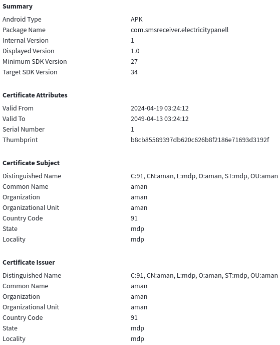 malwrhunterteam's tweet photo. "Re Verify electricity bill get 20% off.apk": d9286daf5305632f15713e6688d06f91c7652d2ad737b9f83357dfd724e5155a https://t.co/3zzje11sq6