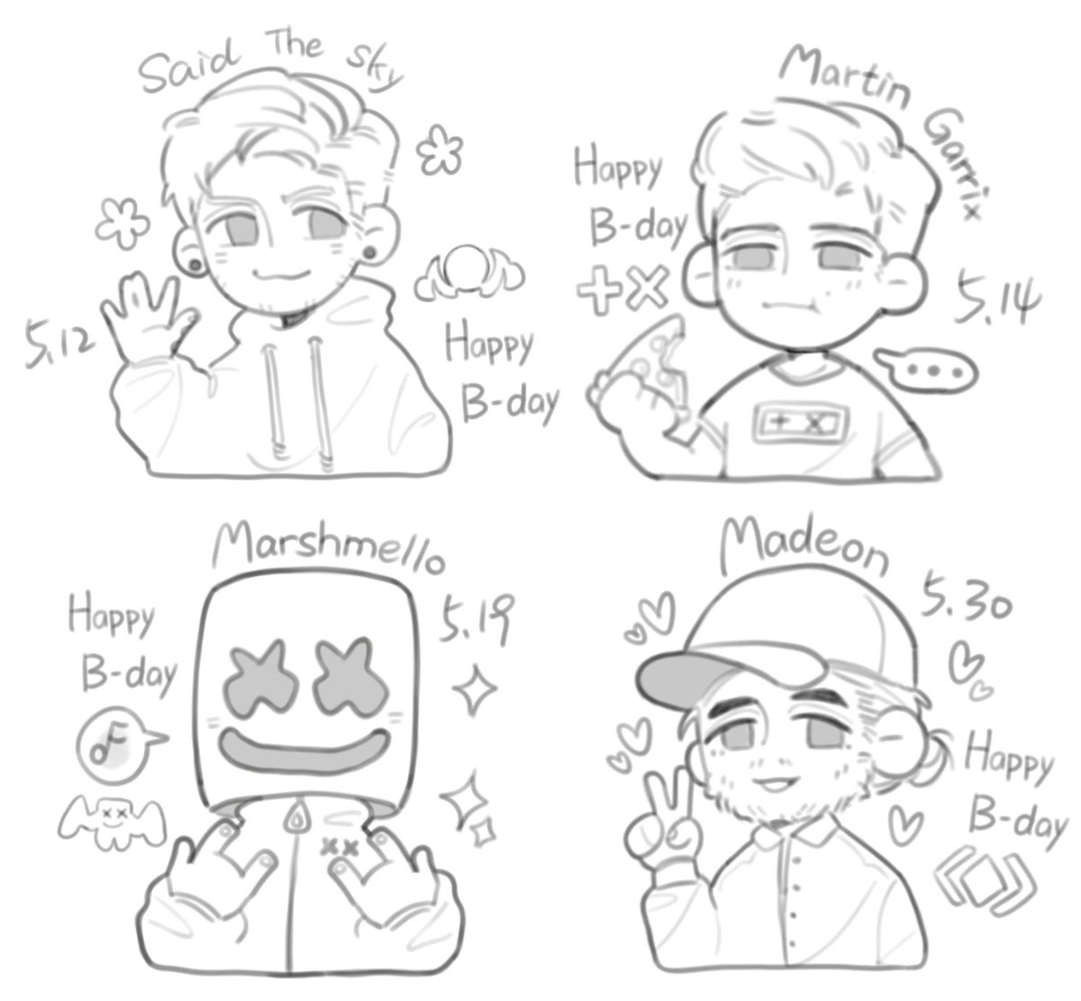 MAY📆
提前祝宝宝们生日快乐🥺❤️🍰
HBD in MAY!!!!!!!!!!🔥🔥✨
#saidthesky #MartinGarrix 
#Marshmello #Madeon