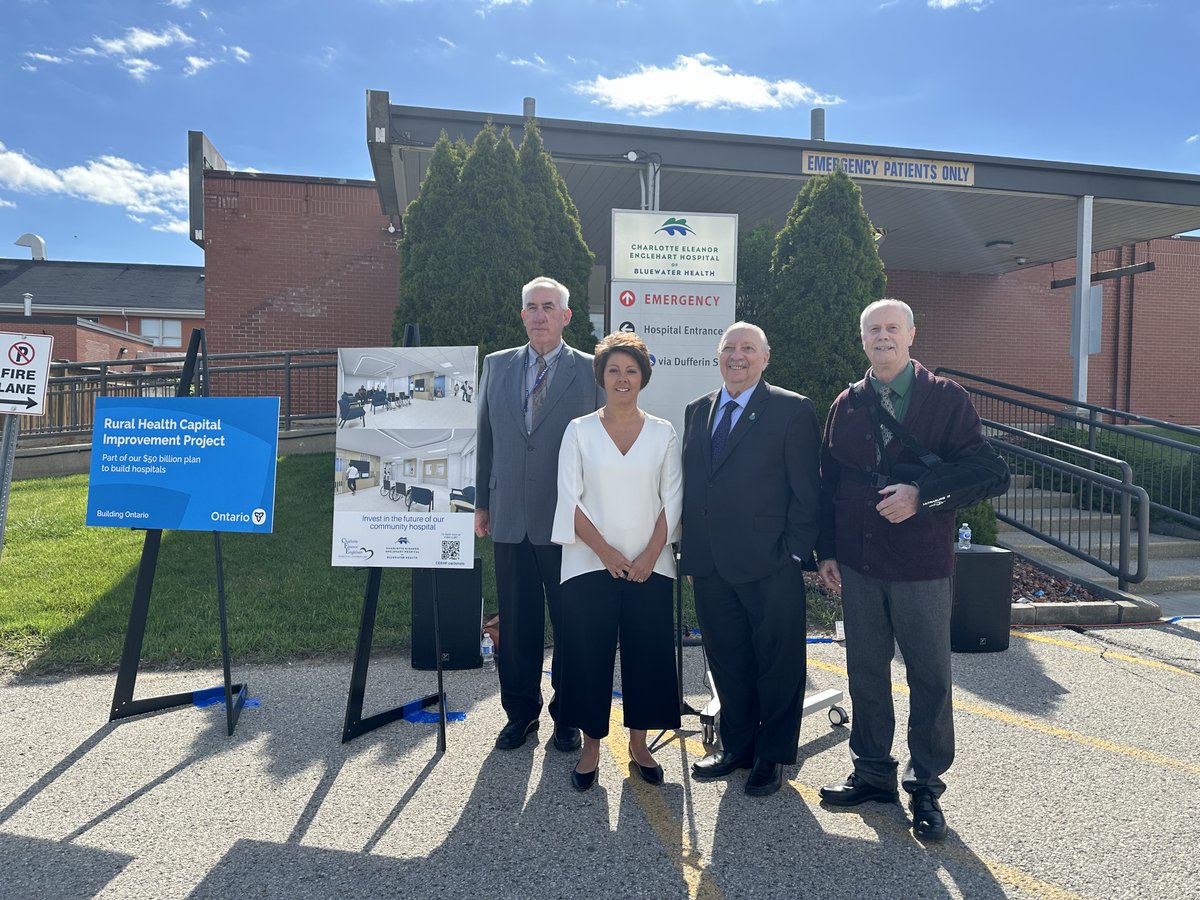 It was an honour to announce that the Ministry of Health has approved @bluewaterhealth to move forward with the final design for the long-awaited renovations to the Petrolia emergency and diagnostic imaging departments.  bluewaterhealth.ca/news/ceeh-of-b…