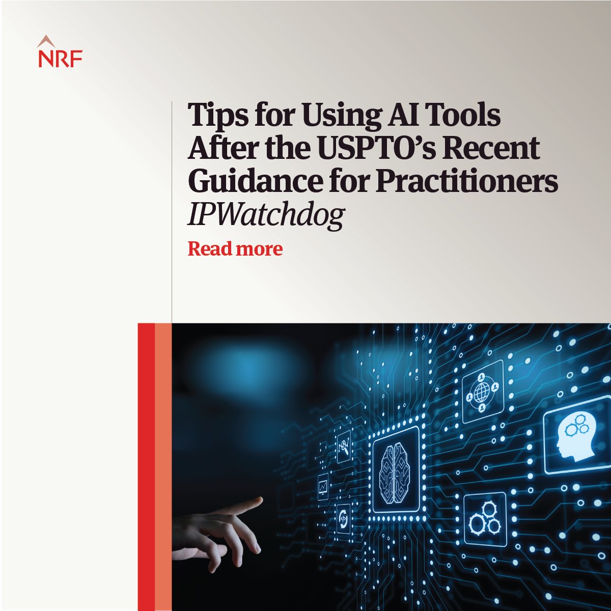 Darren Smith and Michael Mudrow discuss tips for using AI tools after the USPTO’s recent guidance to practitioners for IPWatchdog, Inc. Learn more about their thoughts on using AI tools in patent practice here: ow.ly/TfM650RC9HH