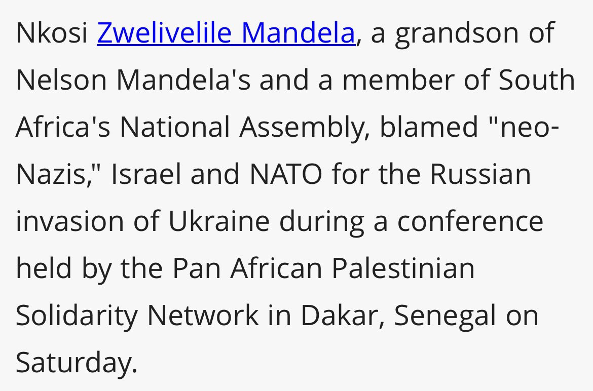 By the way, this is the same grandson who blamed Israel and NATO for the Russian invasion of Ukraine.