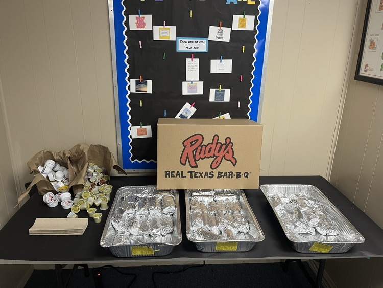 A huge thank you to Rudy's for supporting our teachers with breakfast tacos earlier this week! #RobinsonISD