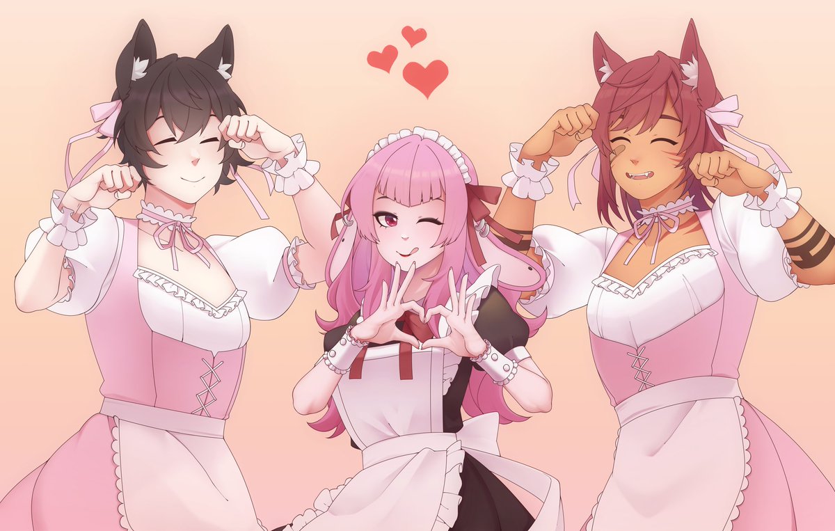 RheginaldVT's tweet photo. It's maid day and we're here to serve your stinky butt with the catbestie and the breastie 😺🐰😽
🎨: @/CoffeeFoxArt
#miyanart | #Rheginyaart | #flart https://t.co/gSrL6thyqD