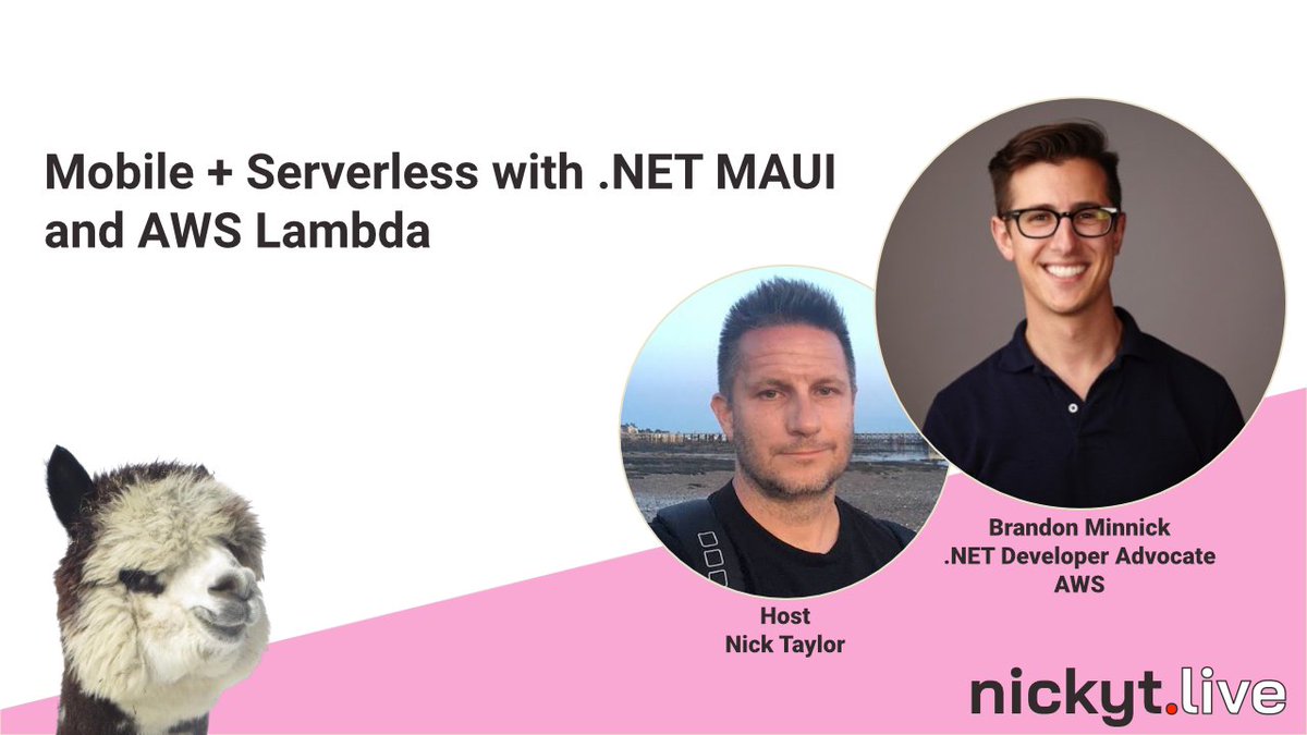 Looking forward to chatting with @TheCodeTraveler! We'll be digging in to mobile + serverless with .NET MAUI and AWS Lambda. We'll also be discussing open source and the impact it has had on Brandon. Come hang with us Monday, May 13th at 5 pm UTC! Link in 🧵