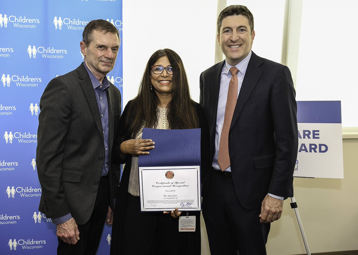Thank you, @RepBryanSteil, for visiting our Kenosha Clinic and presenting Dr. Jaya Iyer, pediatrician & medical director, with the 1st Congressional District Health Care Hero of the Year award. Congratulations, Dr. Iyer on this well-deserved recognition!