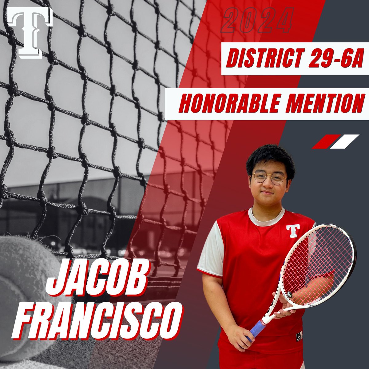 Congratulations!!!! 2024 District 29-6A Awards for TAFT Tennis🎾 Keira Eggert - 2nd Team All District Jacob Hess - Honorable Mention Jacob Francisco - Honorable Mention