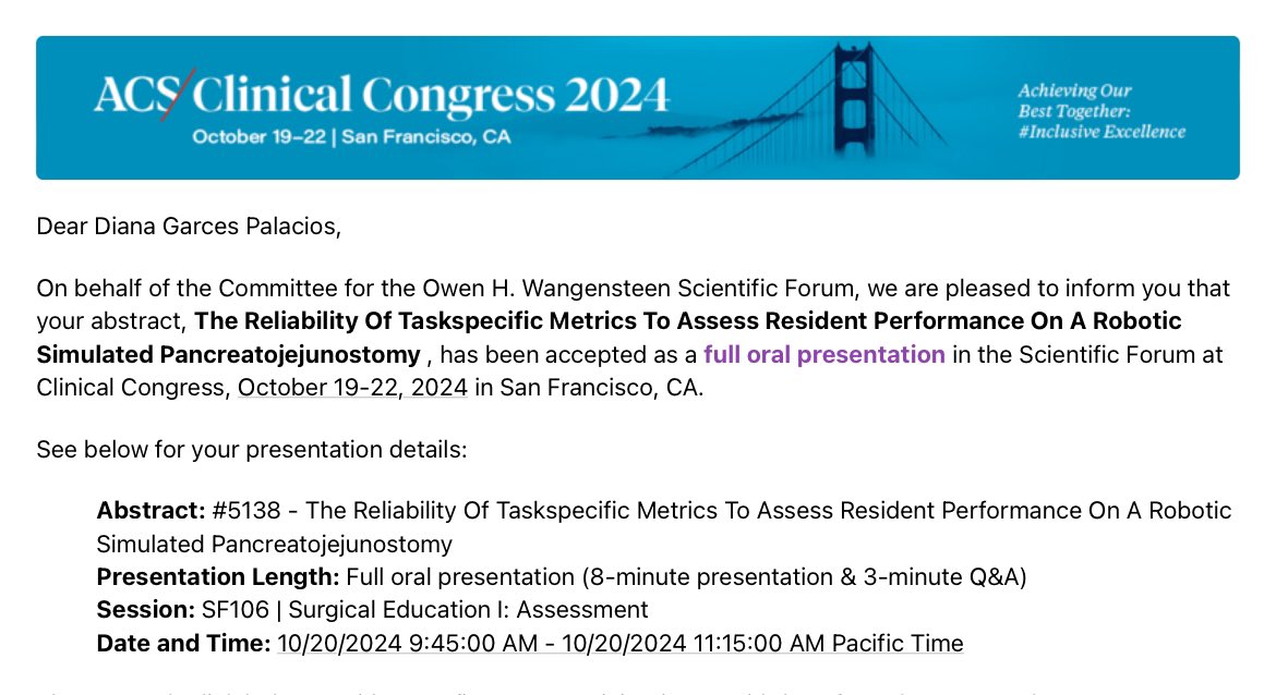 Our work has been accepted for a full oral presentation at this year’s @AmCollSurgeons @sankaganesh @AndresAbreuMD @Amrus1992 @herbert_zeh @PatricioPolanc0 @Danny_Scott__ @UTSW_Surgery