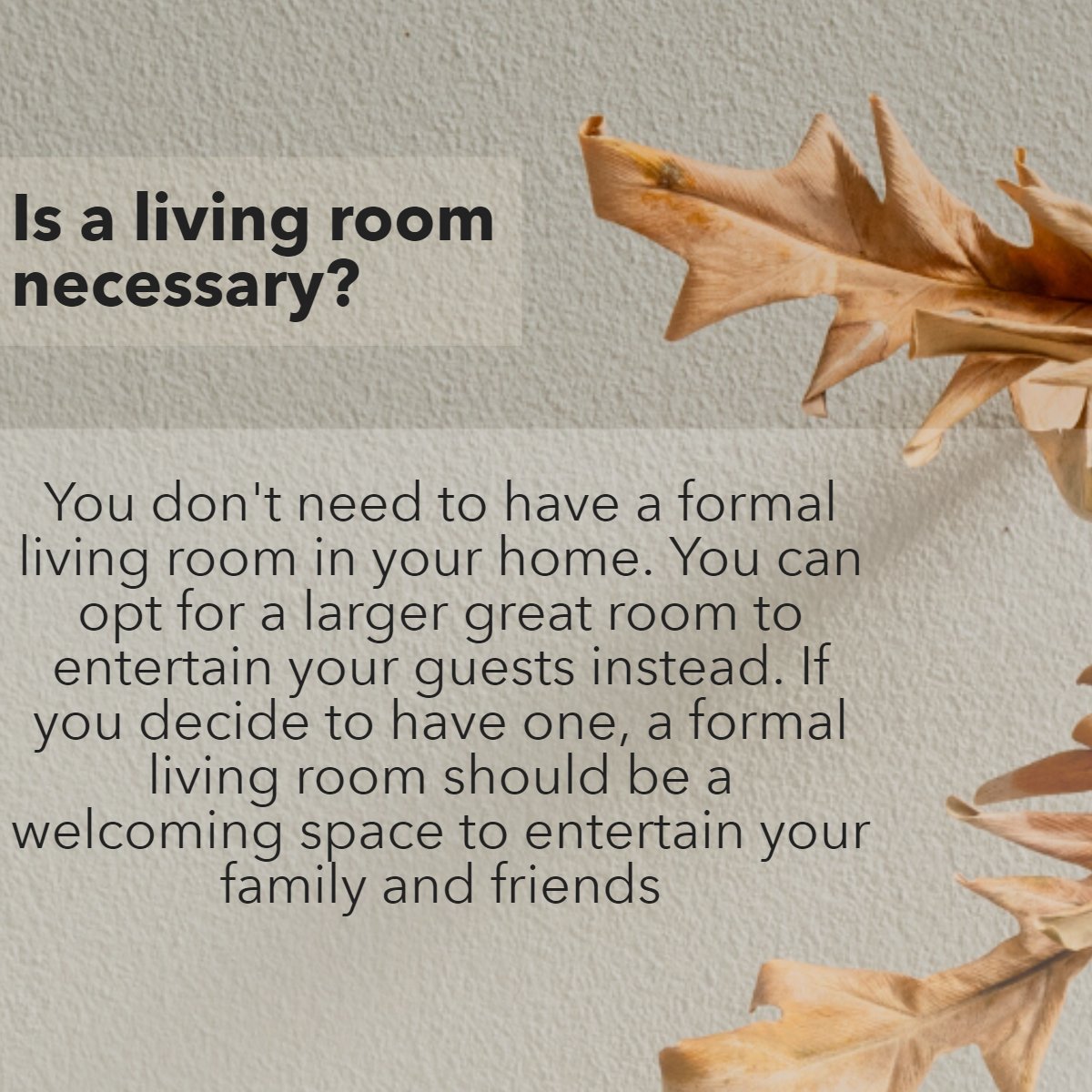 Do you think a living room is necessary for a home? 

Feel free to share your thoughts below!

#factsoftheday #funfact #livingroomdecor #livingroomstyle
 #realestate #buy #purchase #firsttimehomebuyer #fha #chase #zillow #rockland #bergen #westchester #listingagent