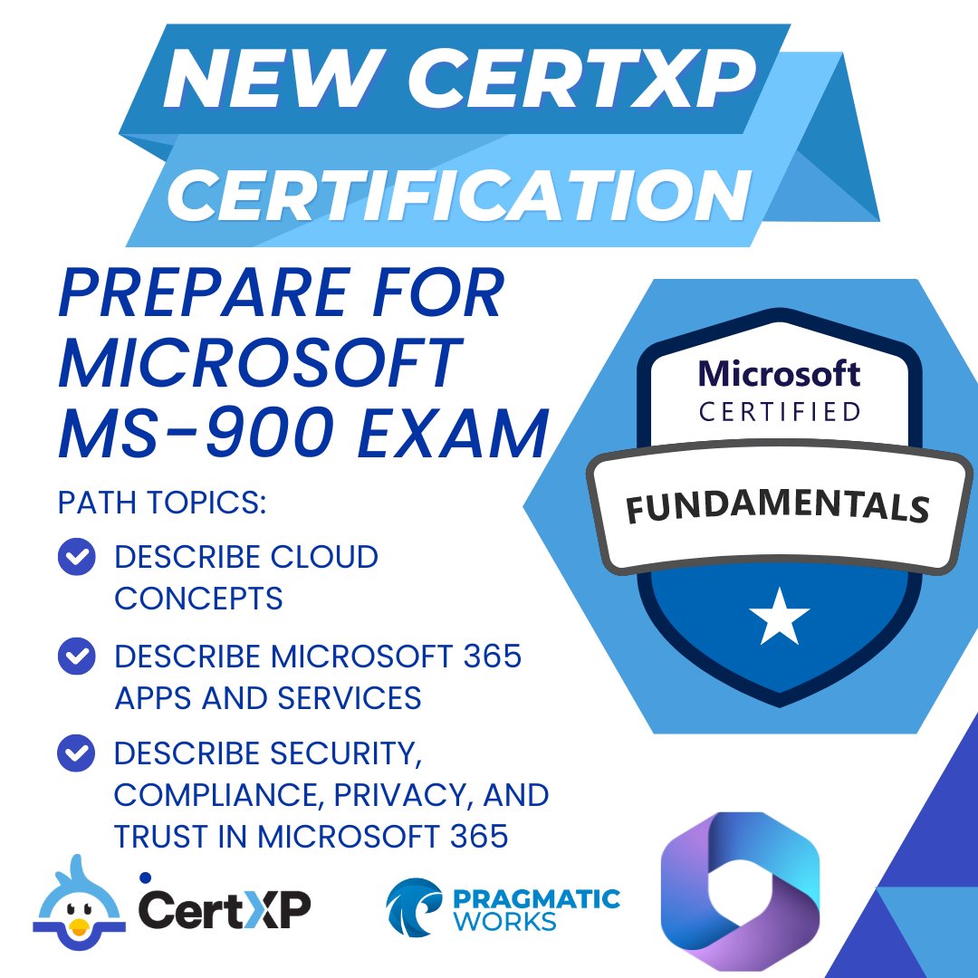 We are excited to announce two new certification prep courses on our CertXP platform! With CertXP, you're not just memorizing but embarking on an exhilarating journey of knowledge and skill development. #PragmaticWorks #Azure #MS900
View these and others: prag.works/explore-certxp