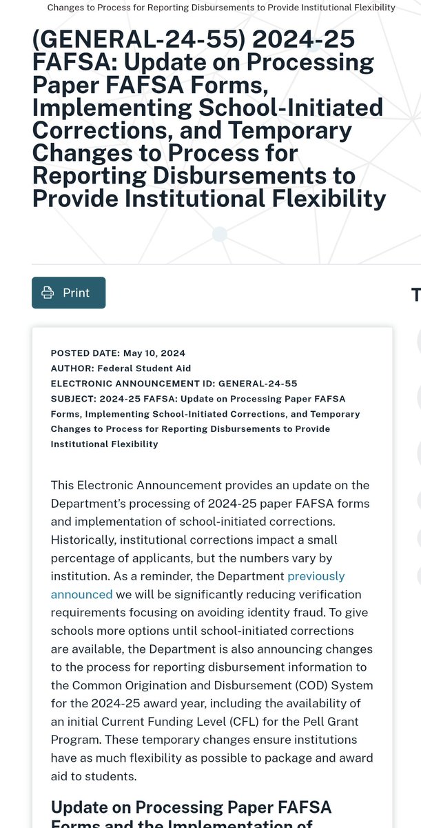 Friday news dump 👏 👏 I can't imagine already maxxed out financial aid administrators are going to feel much better after this. @nasfaa @DrBethAkers