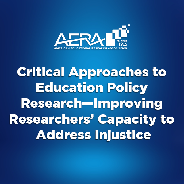 On May 23, AERA will hold a virtual public forum, 'Critical Approaches to Education Policy Research—Improving Researchers’ Capacity to Address Injustice.” Registration is open to the public and no cost. Learn more about the event and register: aera.net/Events-Meeting…