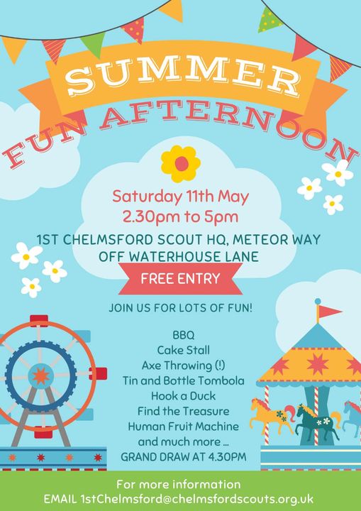 On this weekends show, George and the team will be talking to Scout Leader Eagle from the <a href="/Chelmsfordscout/">Chelmsford Scouts</a> about their great Fun Day which takes place at their HQ on Meteor Way.
Tune in from 8am!