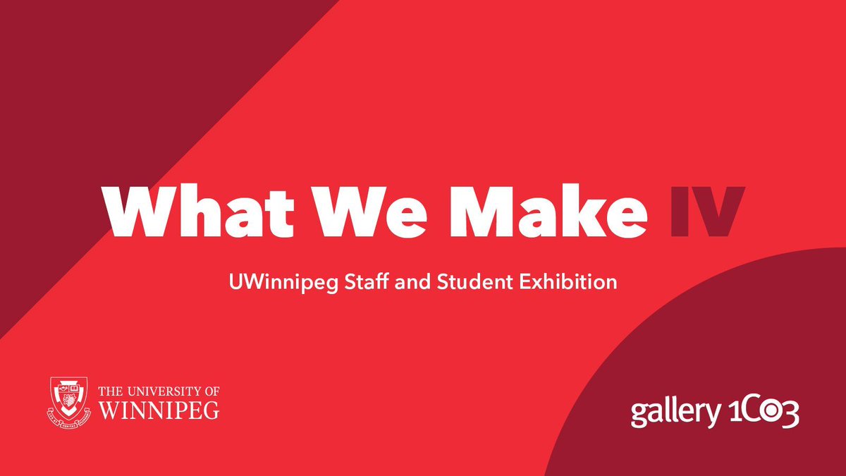 One week left to see 'What We Make IV,' the UWinnipeg staff and student art exhibition on now at Gallery @1c03! Enjoy the creative talents of our community and join us for the closing reception on Thursday, May 16 from 3:00 to 5:30 p.m. LEARN MORE ➡️ buff.ly/4bbM1Q9