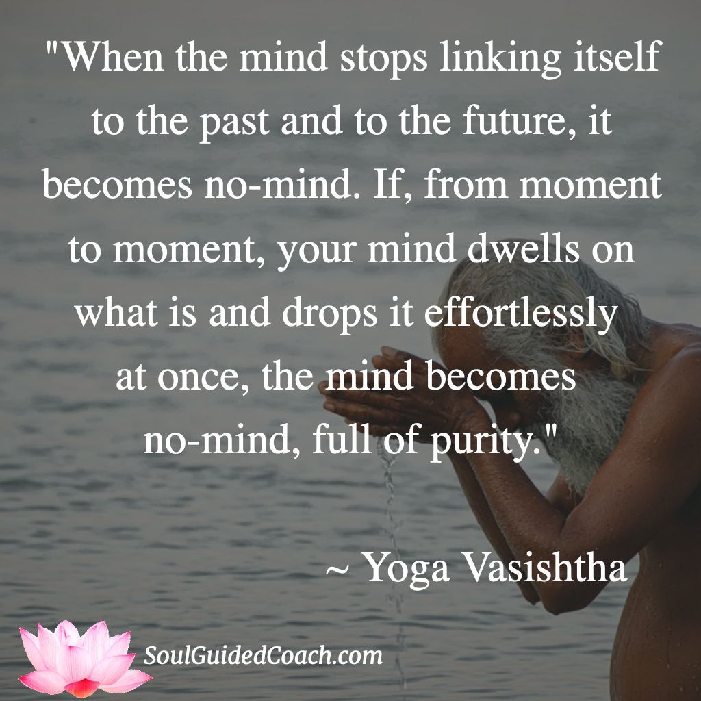 'When the mind stops linking itself to the past and to the future, it becomes no-mind. If, from moment to moment, your mind dwells on what is and drops it effortlessly at once, the mind becomes no-mind, full of purity.' ~ Yoga Vasishtha #spirituality #selfawareness #nonduality