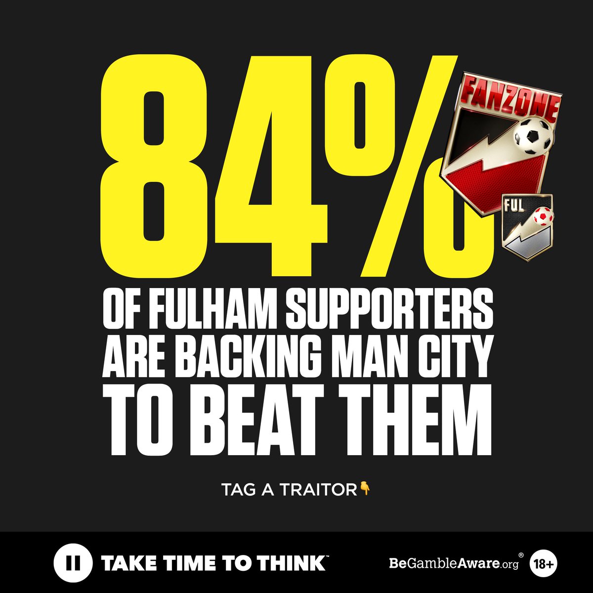 Just the 84% of Fulham fans backing Man City to beat them! 🤯 How do you see this game going? #Ladbrokes