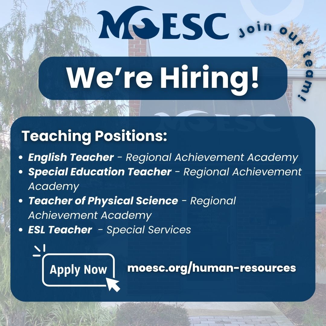 We are hiring! More information 👉 moesc.org/human-resources #MOESC @DrGeorge_MU @DrGrayMorales
