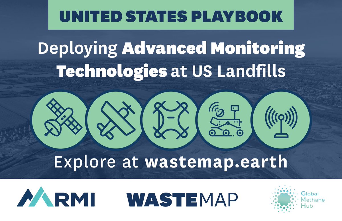 Have you explored the newest #WasteMAP playbook from @RockyMtnInst? The United States Playbook helps #landfill operators and municipalities in the US leverage new tools to reduce #methane emissions and deliver powerful benefits. Dive in at wastemap.earth/resources 🔗