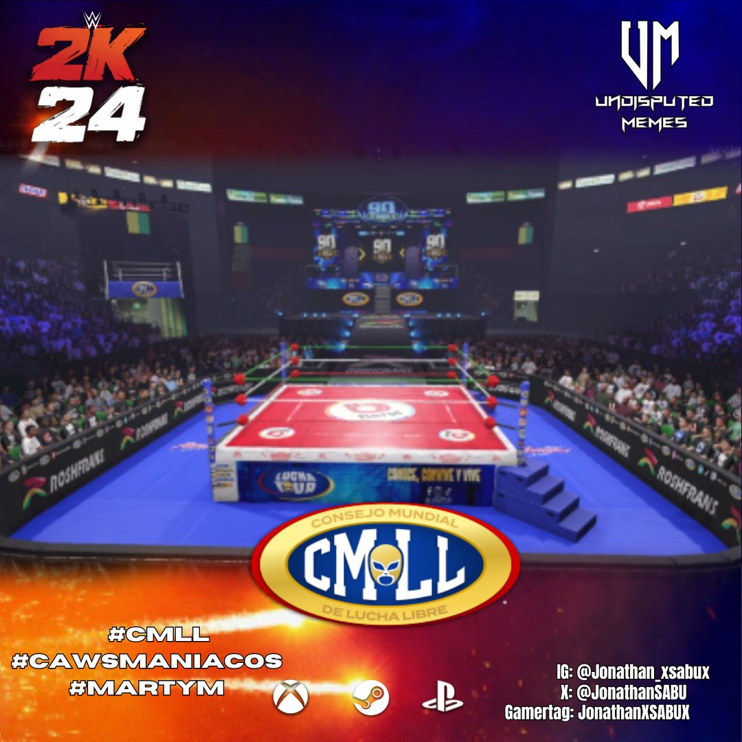 JonathanSABU's tweet image. Arena Mexico v2 para #WWE2K24
Se agrego la zona izquierda (el ring en las gradas), la mesa de comentaristas en el público, mejore la zona Freedom y con la novedad de las escaleras en el escenario, además el titantron es funcional 
Gracias a @PrinceMartyM
Disfruten y compartan 🫶🏼