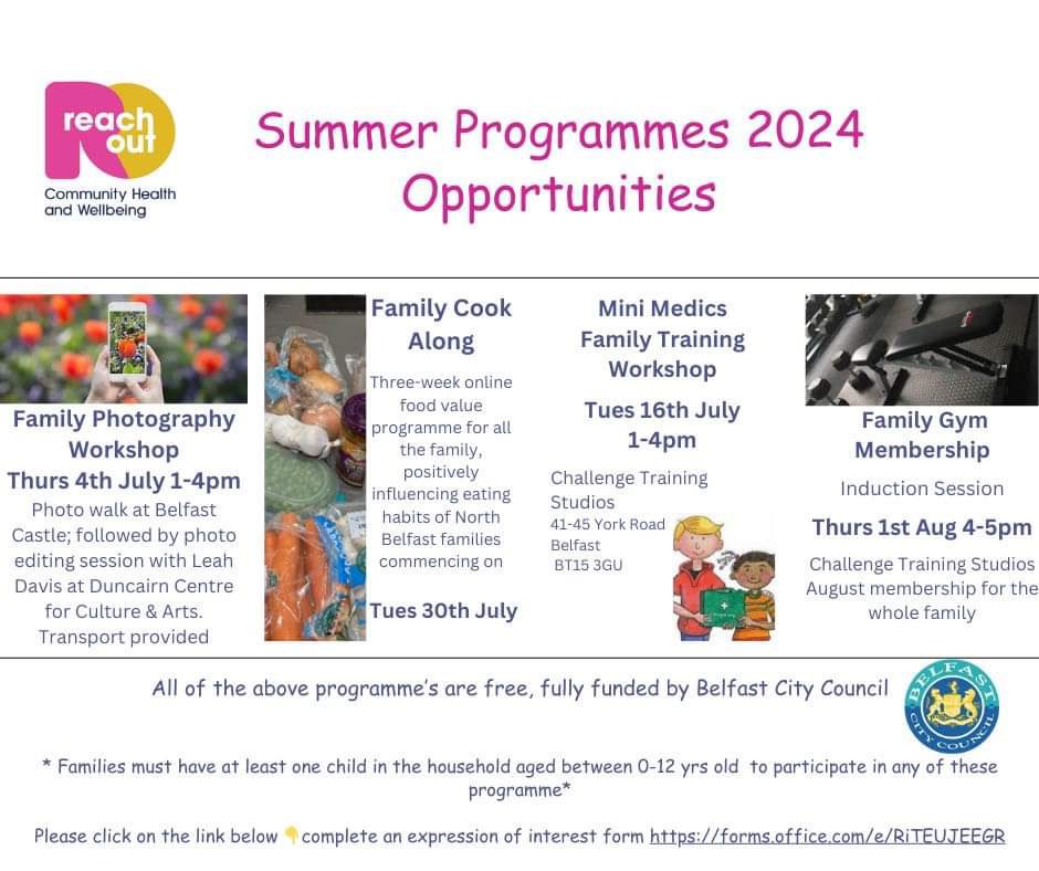 Some information regarding the upcoming Reach Out #SummerProgrammes - All #Free 🤩

Complete an expression of interest form here:

forms.office.com/e/RiTEUJEEGR