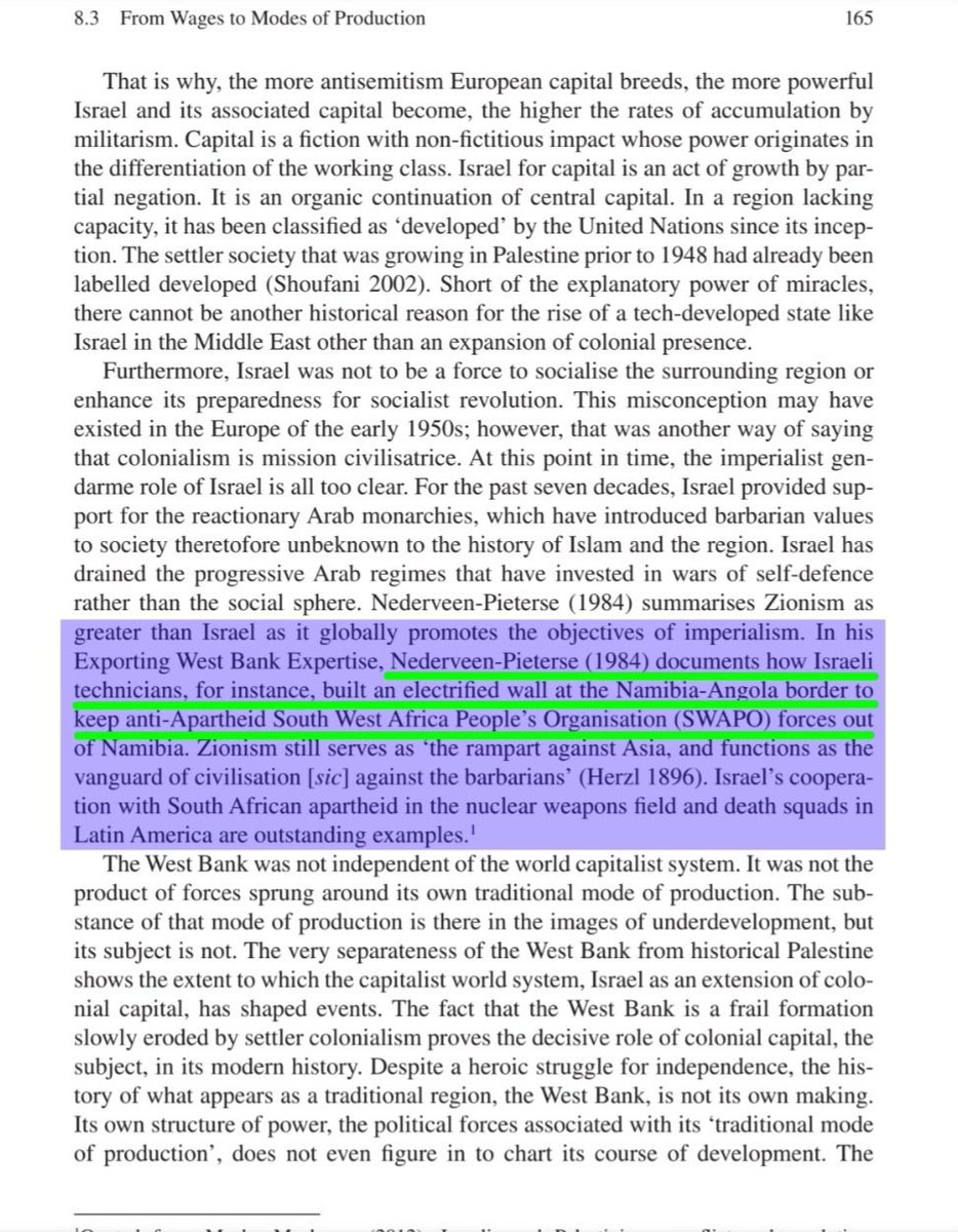 Pour empêcher le passage des indépendantistes de la SWAPO, organisation anti-apartheid de la Namibie🇳🇦, ce sont des techniciens israéliens qui bâtirent un mur électrifié, Israël étant un grand allié de l'Afrique du Sud de l'apartheid.