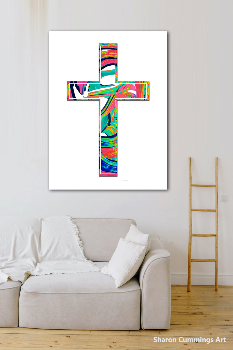 Modern Colorful Cross HERE:  fineartamerica.com/featured/moder… #cross #Christian #Christianity #jesus #salvation #JesusIsLord #JesusIsKing #JesusChrist #JesusSaves #jesusiscoming #bible #scripture #church #FillThatEmptyWall