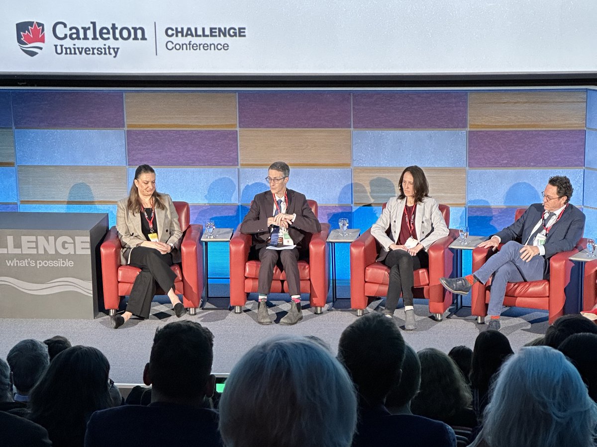 cu_research's tweet photo. In a discussion at the #CUChallengeConference led by @saraheverts, @Carleton_U CTV Chair in Digital Science Journalism, researchers @mayapapineau and @g_auld shared insights on the economics behind climate change solutions. ⤵️ https://t.co/1YGJ8CdnmU
