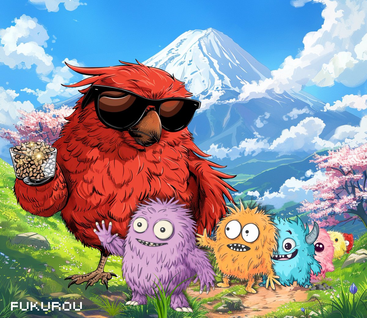 Though the Cult of Fukurou is often known for their destructive tendencies, they also exhibit strange behavior of rejuvenation.

In late spring, Fukurou and his loyal #Fukeets, travel throughout the land, spreading the seeds of the Urt Tree.

These fantastical trees sprout at an