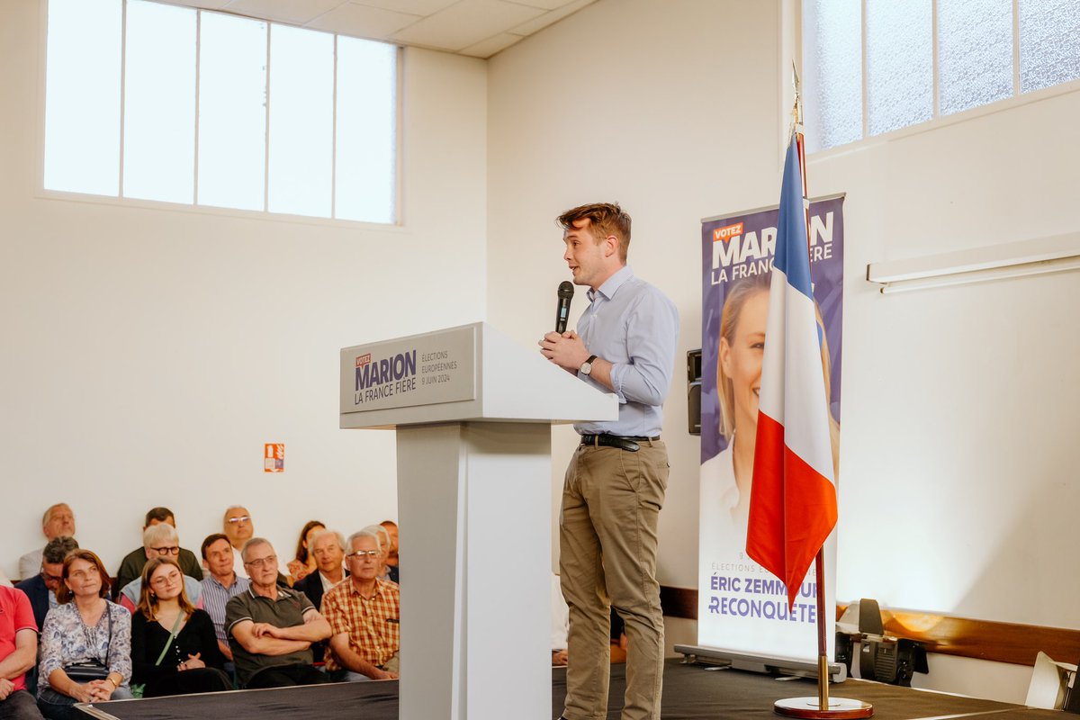 Je veux remercier nos militants, qui, pendant les 30 prochains jours, vont se donner pleinement pour porter la liste de @Reconquete_off au plus haut le 9 juin ! #VotezMarion