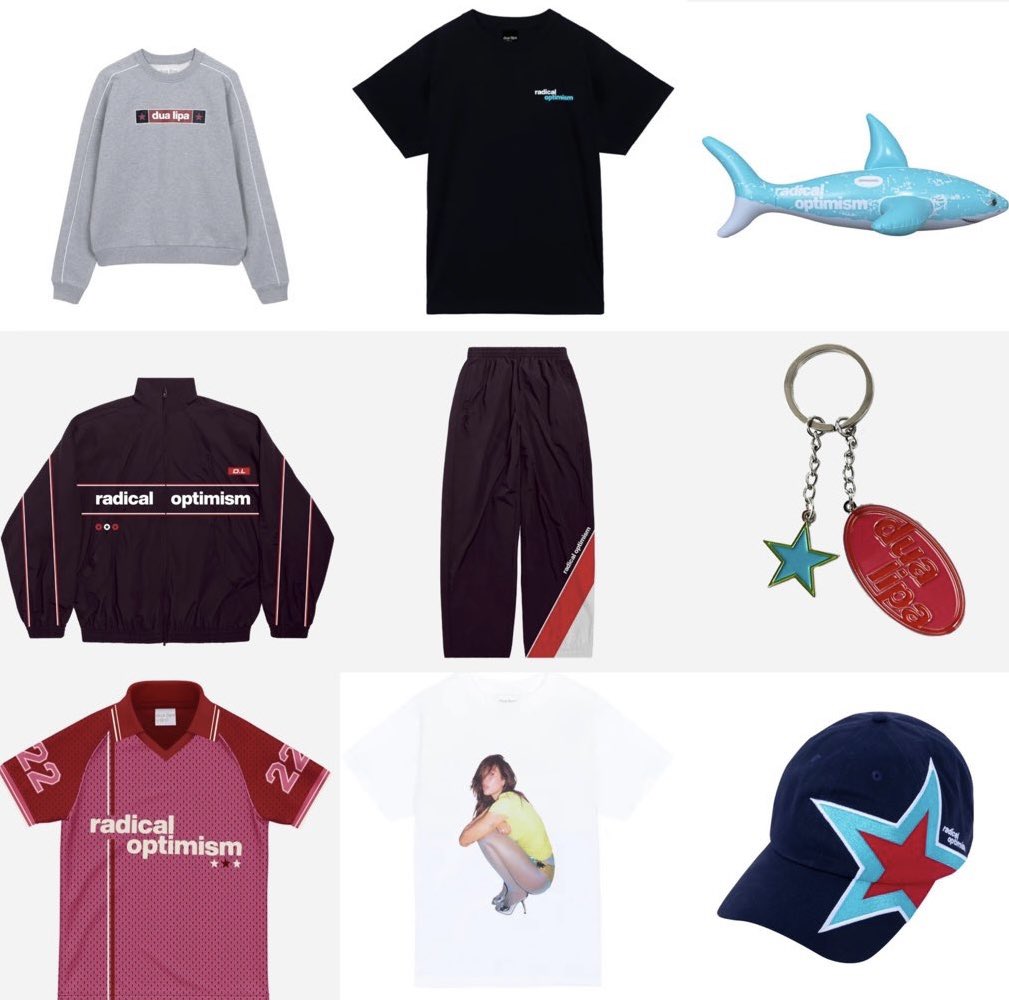 Lots of new 'Radical Optimism' merch has arrived on Dua Lipa's web