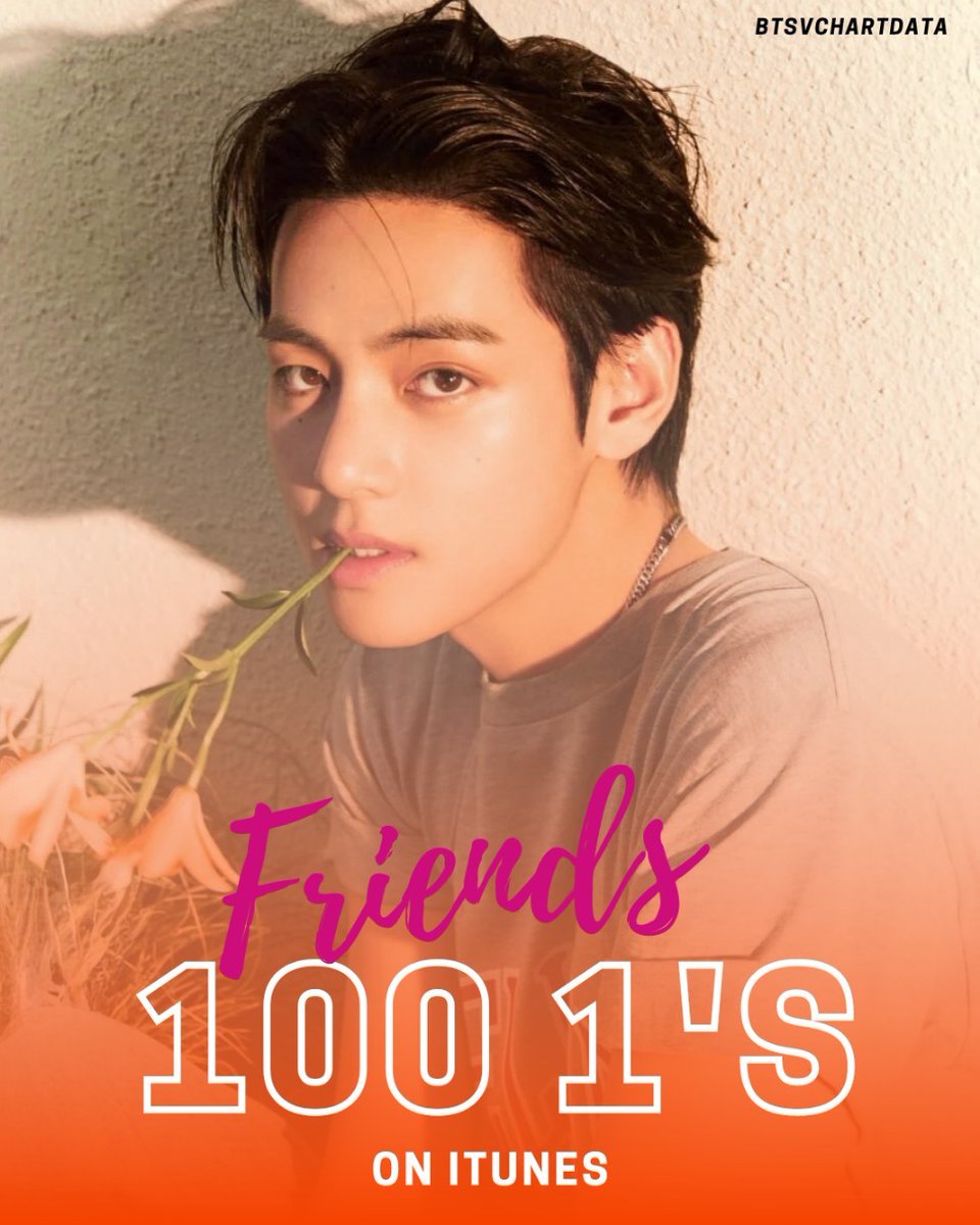 FRI(END)S by V has achieved 100 #1’s on iTunes making it his 5th song as a soloist to reach this milestone! #Friends100개국1위 CONGRATULATIONS TAEHYUNG