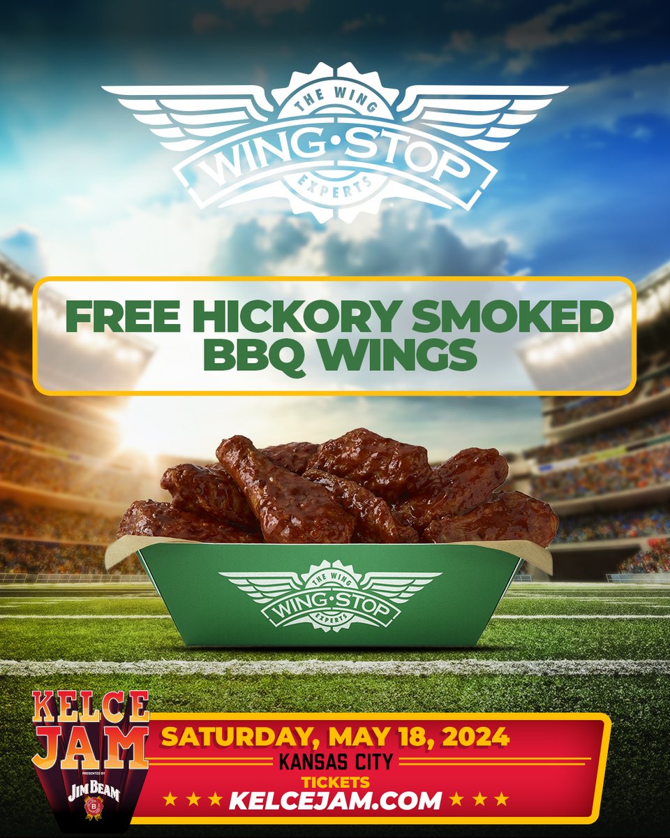 Craving a flavor explosion? 🔥 Look no further than @Wingstop’s Hickory Smoked BBQ wings at #KelceJam! Swing by for free samples and experience the iconic flavor, and famous house made ranch.