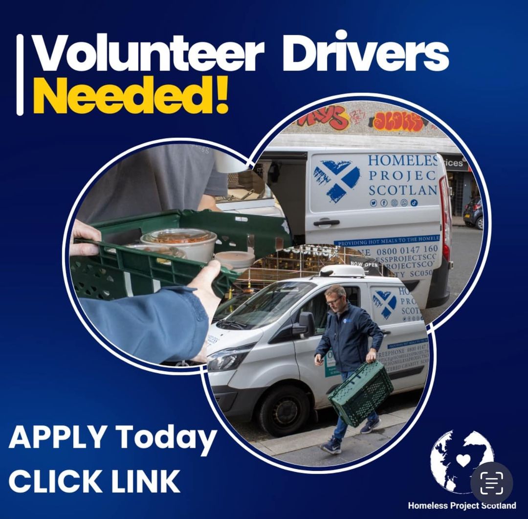 Urgent Call for Volunteers: Help Feed Glasgow's Hungry! Are you someone who can drive? Your help is urgently needed to ensure the hungry in our city are fed. Homeless Project Scotland is in desperate need of volunteer drivers to join our Glasgow team of dedicated drivers. As…