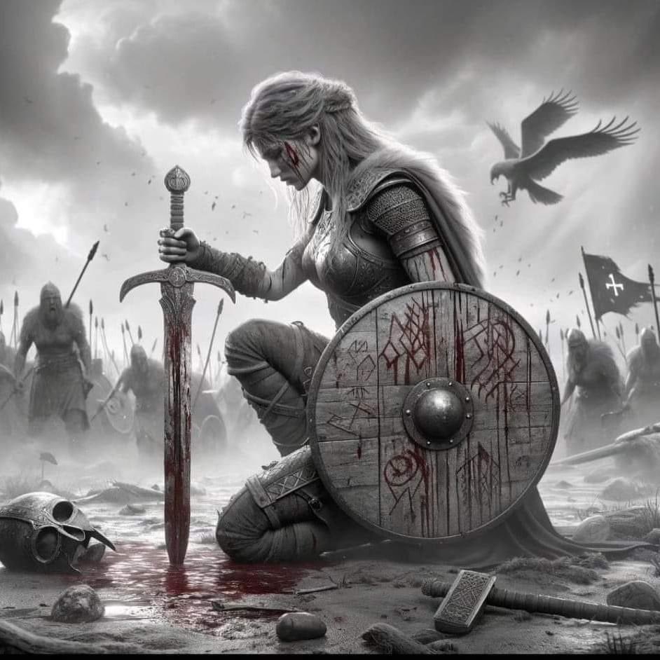 Freya’s day is Friday.  Freya was always last to leave the battle fields and she guided her Valkyries to the fallen warriors who were dying. She insisted on being the soul taker and often ended the suffering by her sword. Hail Freya!