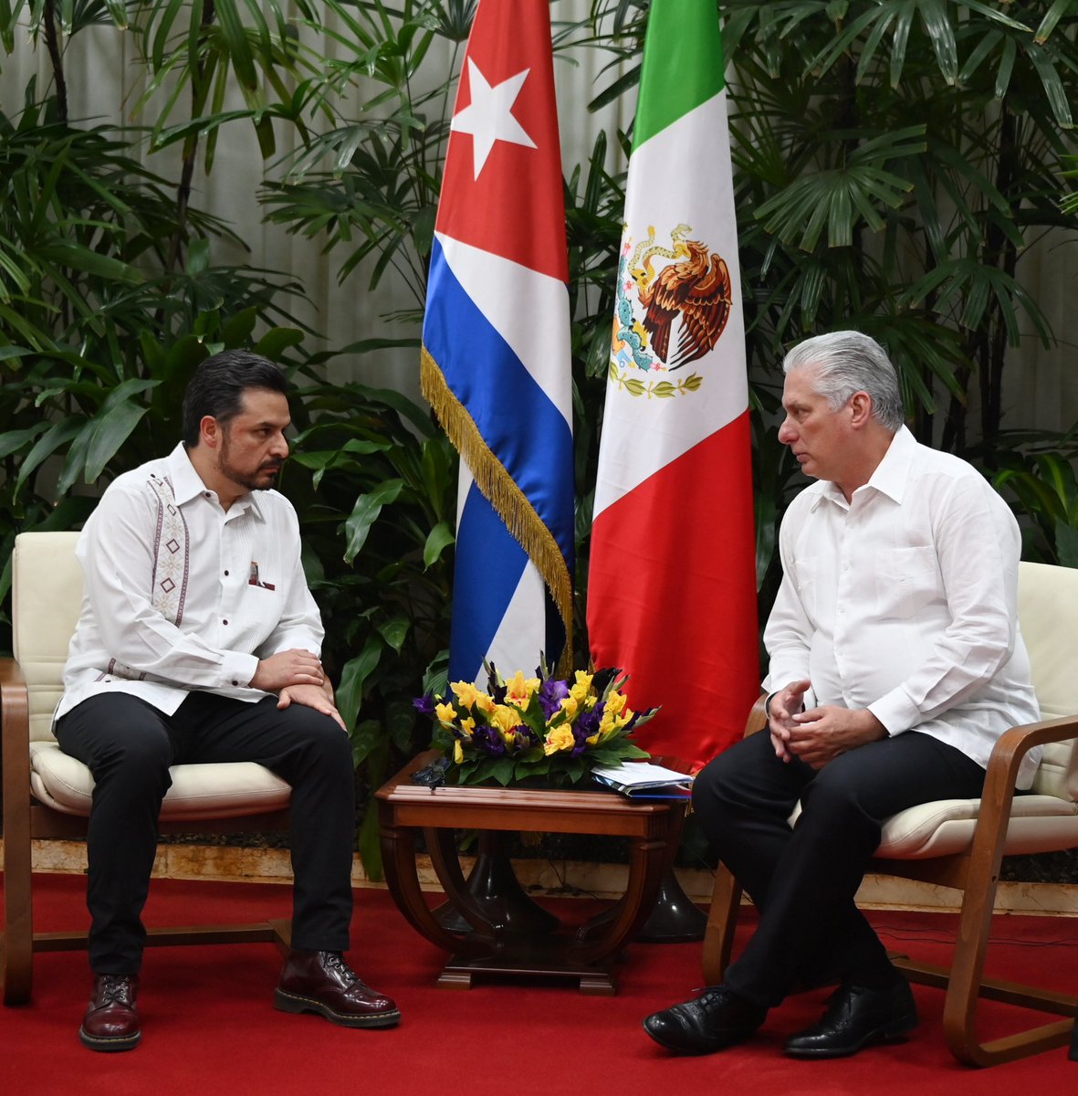 Recibí a @zoerobledo, a quien trasladé un cálido saludo para el amigo @lopezobrador_. Abordamos las posibilidades para aumentar la cooperación entre #México y #Cuba, y coincidimos en que los avances logrados son ejemplos de cuánto podemos seguir haciendo juntos.