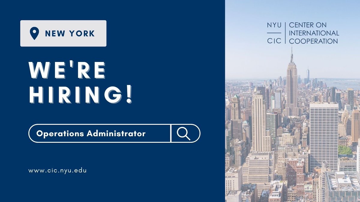✍️ Do you have excellent communication, organizational, and problem-solving skills? ✨ @nyuCIC has a new #JobOpening! We’re looking for an Operations Administrator to join our dynamic team. 💼 Apply now ⬇️ cic.nyu.edu/about/careers/… #HiringNow #JobOpprtunity #JobOpening #Hiring…