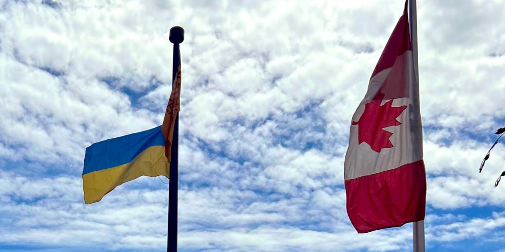 On this important day, we join in raising the #Ukrainian flag at #TCDSB as we continue as a Catholic community to #PrayforPeace in Ukraine and around the world.