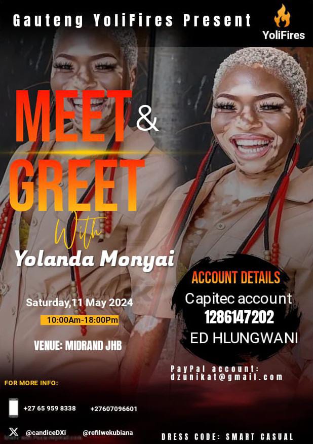 All the best Yolanda  hope you have fun tomorrow ❤️❤️ love you girl ❤️ just taking a sit but 😙 forever yena girl I did my part now enjoy 
YOLIFIRES MEET YOLANDA 
YOLIFIRES FOR YOLANDA
#YolandaMukondeleli