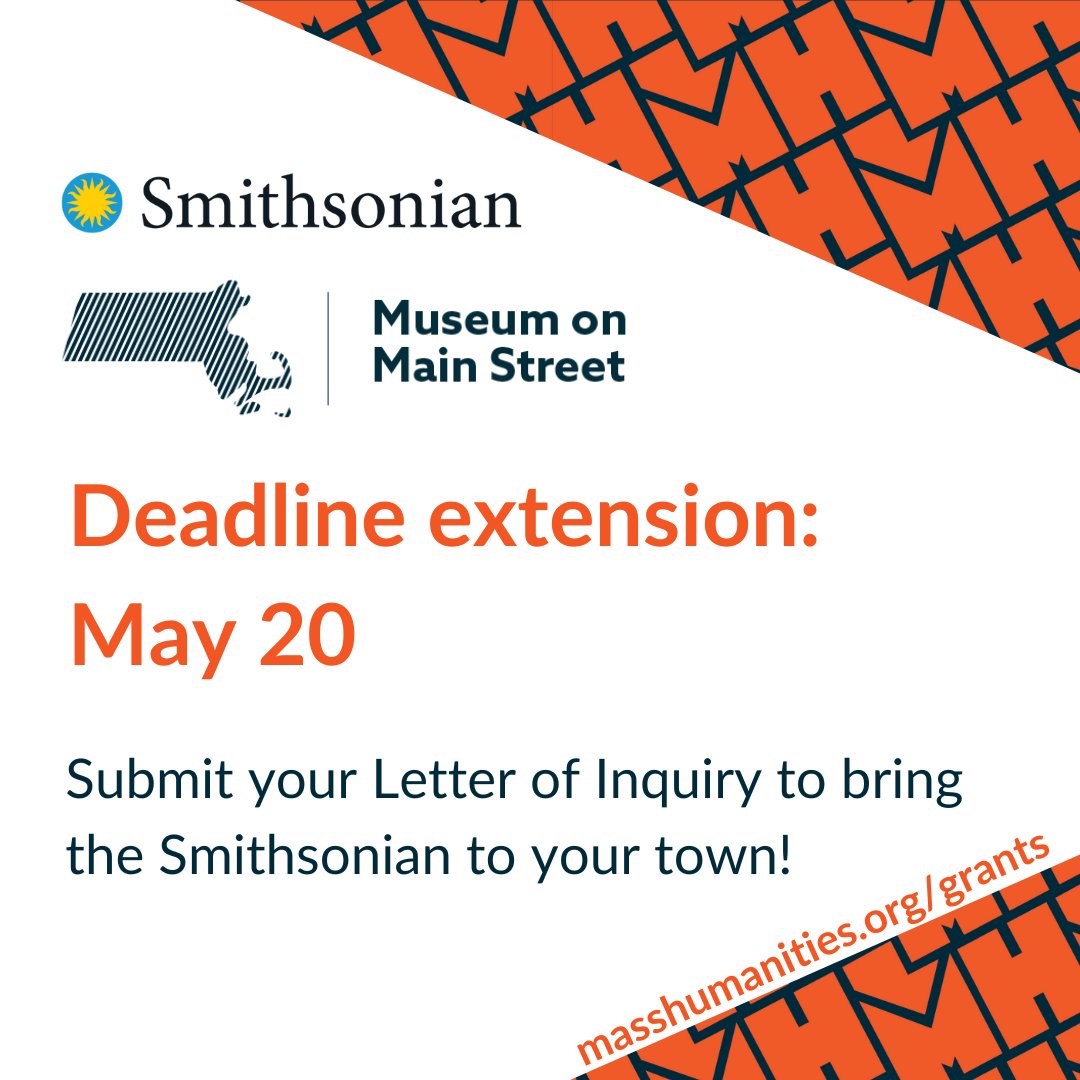 The deadline to apply to host Museum on Main Street 'Voices and Votes' has been extended to Monday, May 20. Share this post with an organization you'd like to see host the exhibit! masshumanities.org/grants