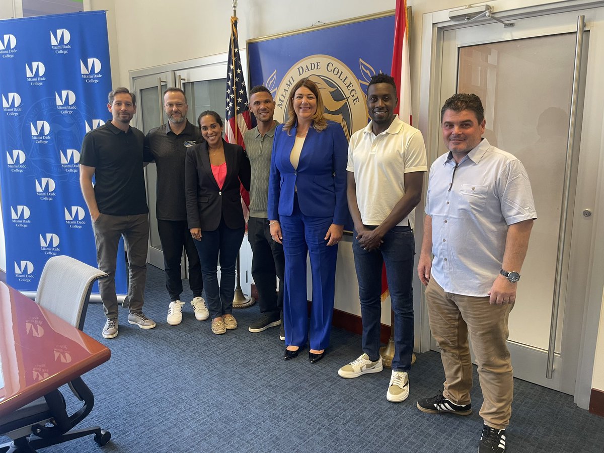 mdcpresident's tweet photo. Proud to welcome soccer legends @KieranGibbs and @MATUIDIBlaise to @MDCollege! As we prepare to launch our Men’s and Women’s Soccer team, we look forward to collaborating in ways that will benefit our students and build upon our legacy of success in athletics! ⚽️🥅 #MDCTogether https://t.co/ycHNhuDVuC