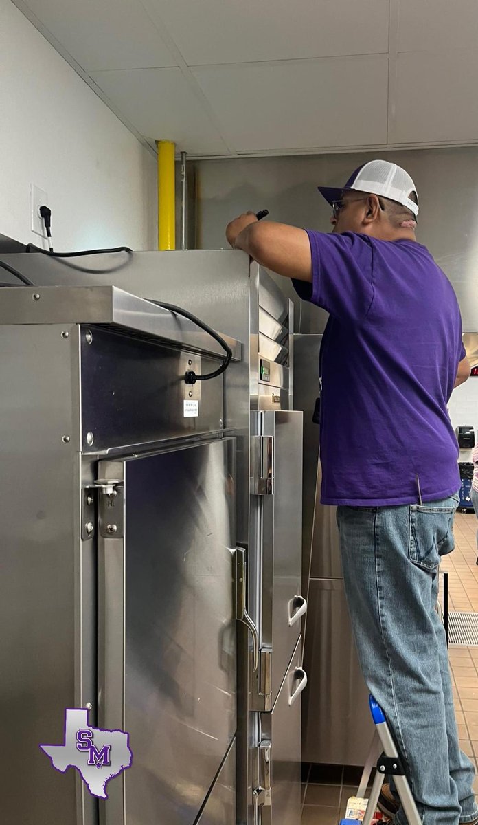 Our newest team member Michael already rolled up his sleeves & jumped into preventative maintenance on our kitchen equipment. We're thrilled to see his proactive approach making waves in our department. Here's to smoother operations & happier kitchen equipment. #SanMarcosCISD