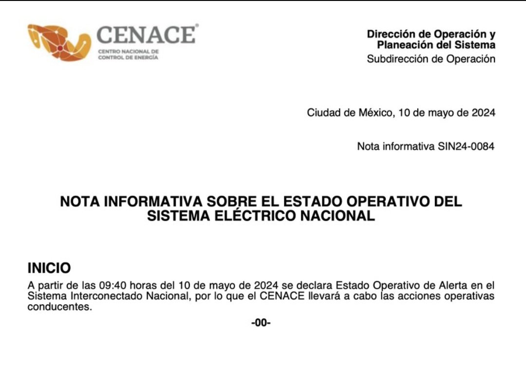 SergioSarmiento's tweet photo. La "situación atípica" lleva ya cuatro días. Pero no aceptarán que cometieron un error al frenar la construcción de plantas privadas de generación. https://t.co/o8JUq0fdBh
