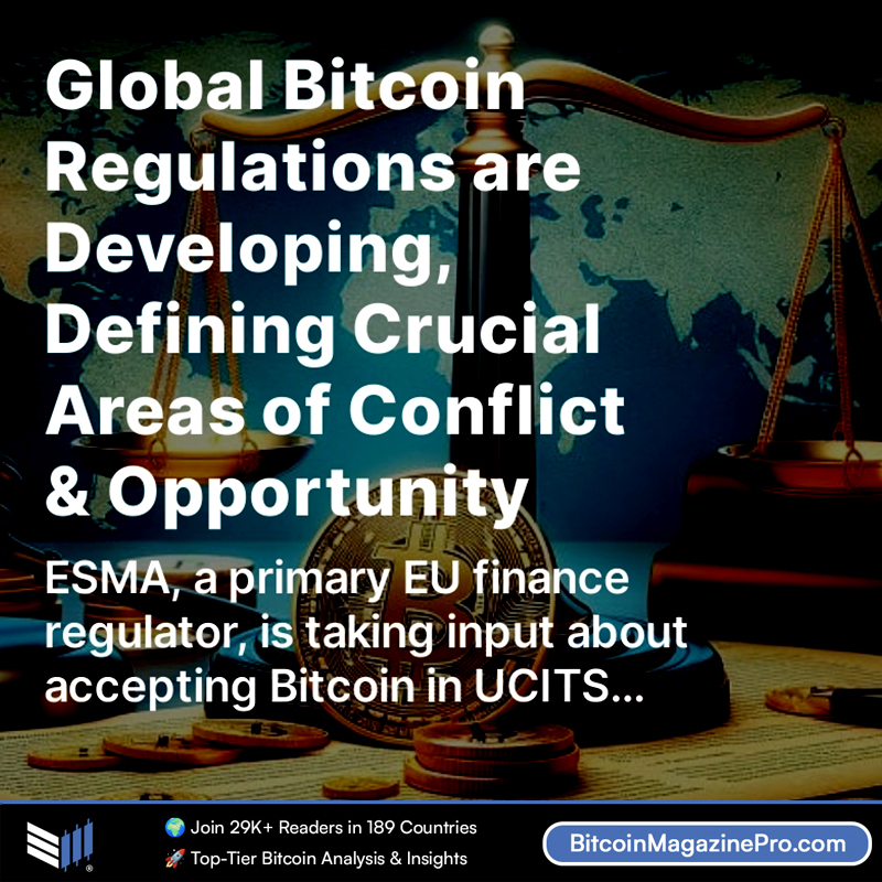 The European Union’s primary financial regulator is considering approving #Bitcoin for UCITS products, a potential watershed for legal acceptance on par with the SEC’s approval of a Bitcoin spot ETF.

▶️ Read more: bmpro.substack.com/p/global-bitco… 👀