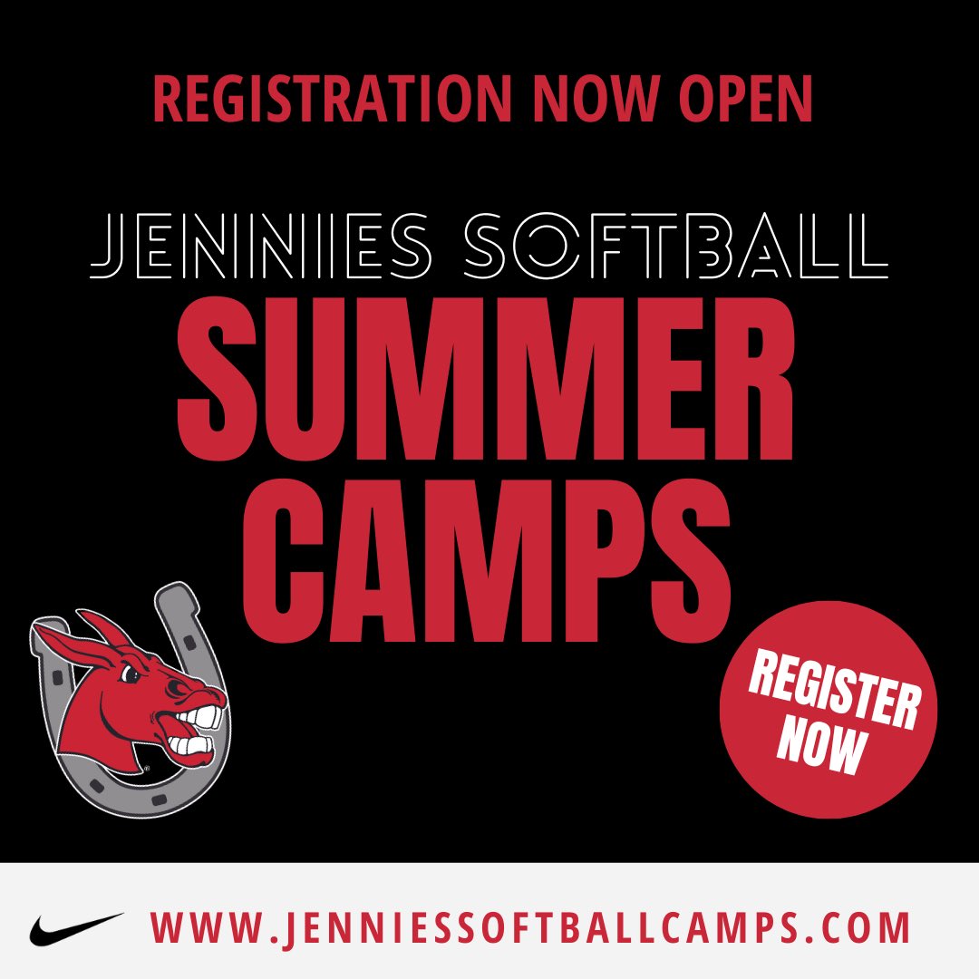 Registration is NOW OPEN for our summer camps. Limited space so register now to secure your spot! jenniessoftballcamps.com #RollJens