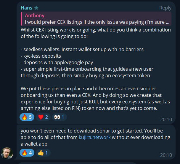 MikolajTomczakX's tweet photo. 👀 Kujira dostępna dosłownie DLA WSZYSTKICH!

Polecam zapoznać się z tym, co niedługo zostanie wprowadzone na sieci #Kujira i jej produktach. Jeśli to nie brzmi grubo, to ja już nie wiem co może tak brzmieć.

Pomyślcie tylko o tym, jak łatwo będzie nowym użytkownikom wejść w świat crypto poprzez ekosystem Kujira. To może być prawdziwy game changer i mocno na to wszystko czekam! Nie ma gwarancji sukcesu, ale jak widać - jest rozwój i parcie do przodu.
